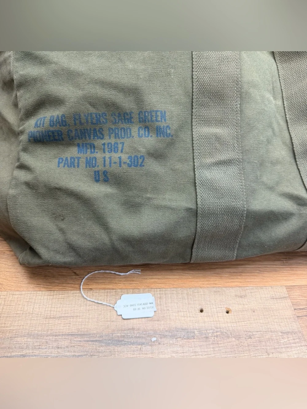 Military US Army Zipper Flyers Kit Vintage 1967 Canvas Duffel Bag i 22”x16”